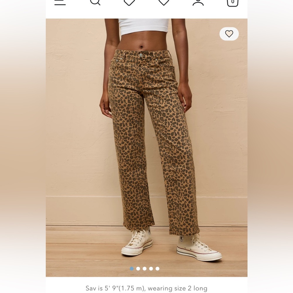 American Eagle Stovepipe Ankle Leopard Jeans Like New